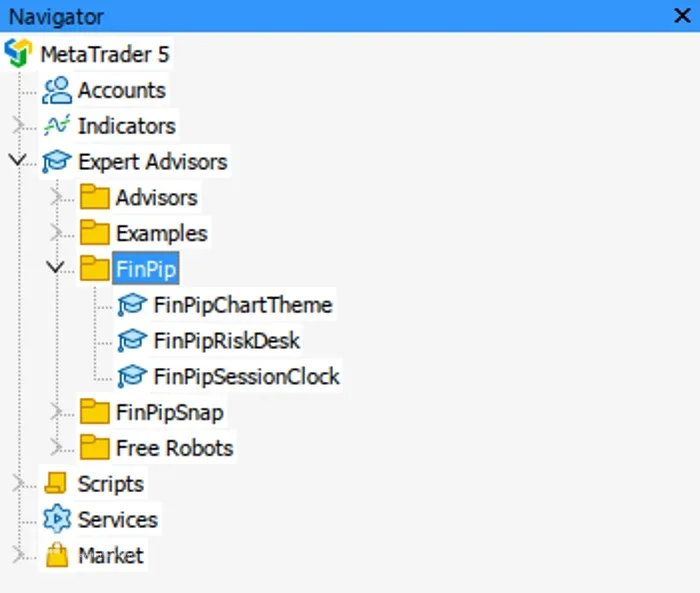 Back in MT5, right-click Navigator → Refresh — it appears under Indicators.
